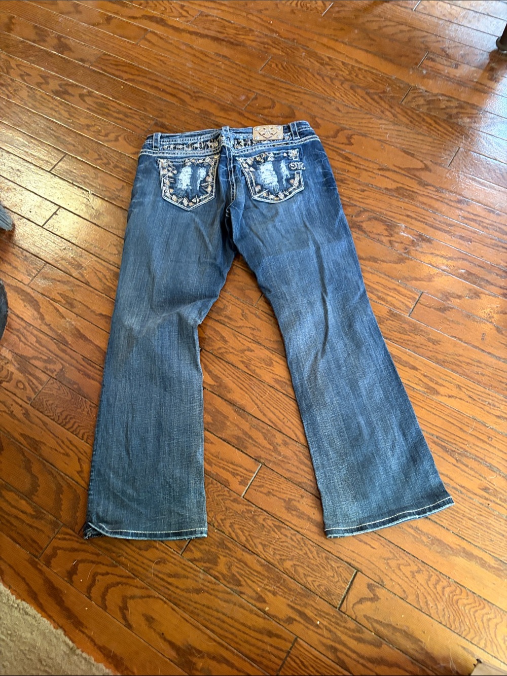 Miss Me Medium Blue Embellished Back-Pocket Bootcut Jeans
